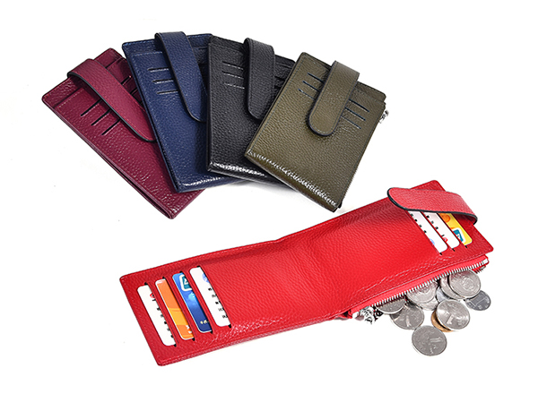 cow leather hasp button card holder card case custom leather wallet