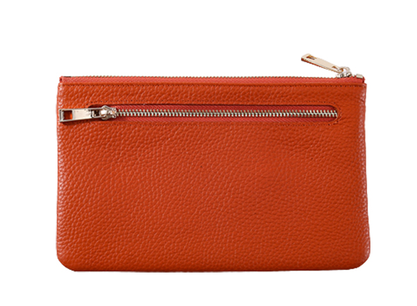 Double Zipper Cowhide Coins Purse